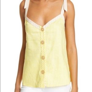 Ted Baker Colour by Numbers Asinara Stripe Cotton-Linen Blend Cami Size 2 (4/6)